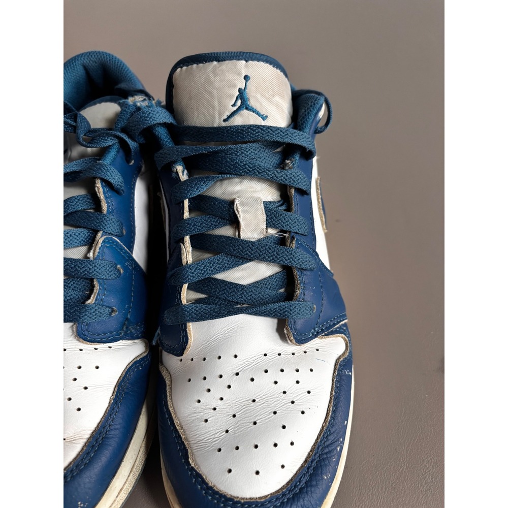 Air Jordan 1 Low White‎ Blue Sneakers Youth Size 7Y Womens 8.5 - Picture 5 of 10